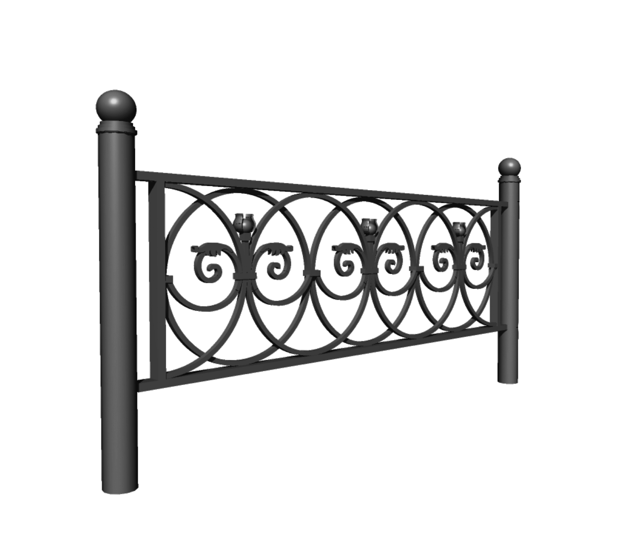 Ограждение с элементами художественной ковки